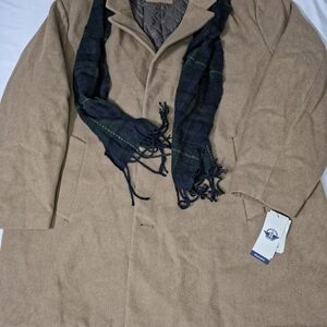 Dockers Men's Coat Brown 5x Wool Jacket Zip Button Winter Casual Pockets NWT